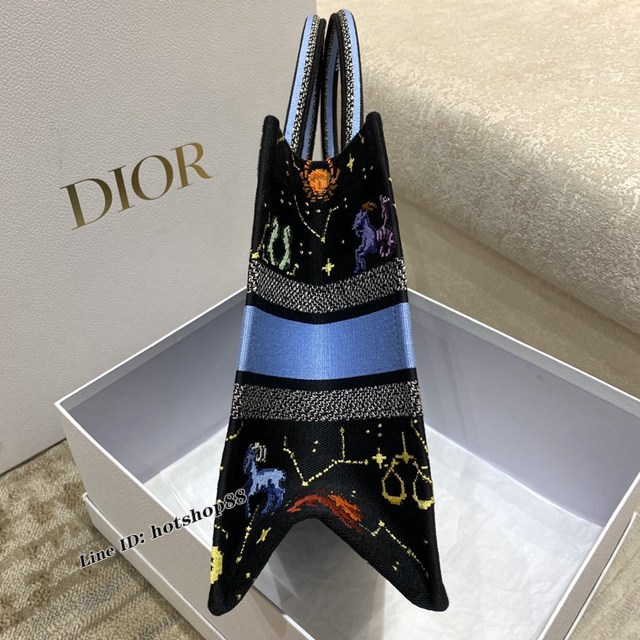 Dior專櫃2022新款星座刺繡女包 迪奧中號Tote七夕情人節限定系列手袋 fkd1532